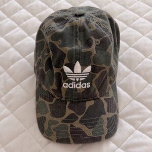 Adidas women’s Green Camo hat with White Logo